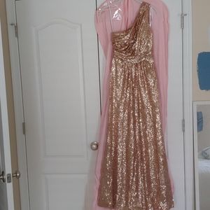 Gold Sequin Full Length Gown